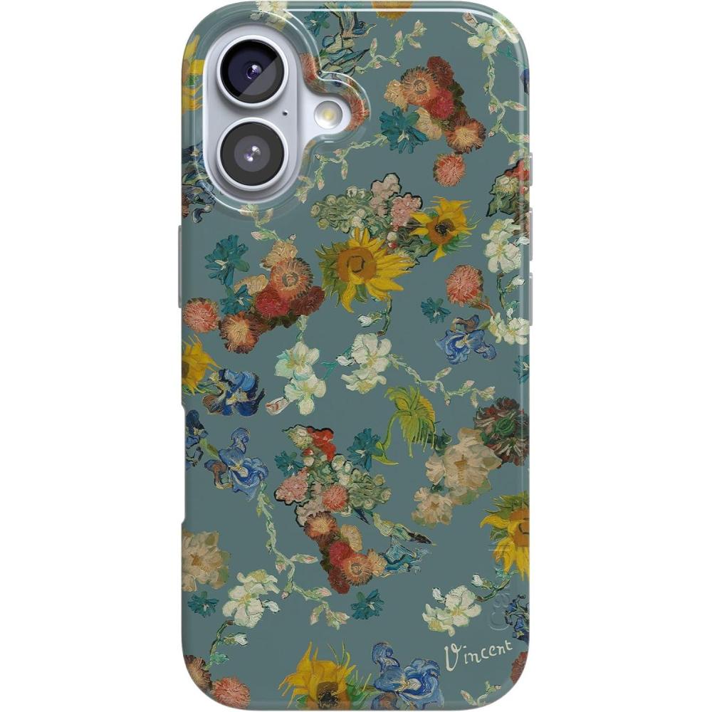 imageCasely iPhone 17 Case  Full Bloom  Navy Floral  Compatible with MagSafe  Classic Ultra Thin DesignVan Gogh  Vincents Flowers