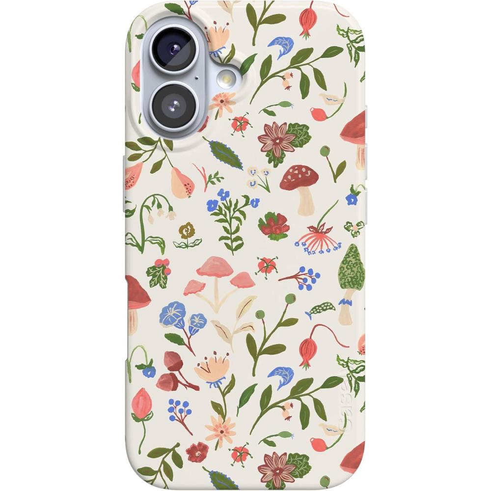 imageCasely iPhone 17 Case  Moody Monochrome  Bordeaux Rose  Compatible with MagSafe  Classic Ultra Thin DesignGarden Party  Mushroom Floral