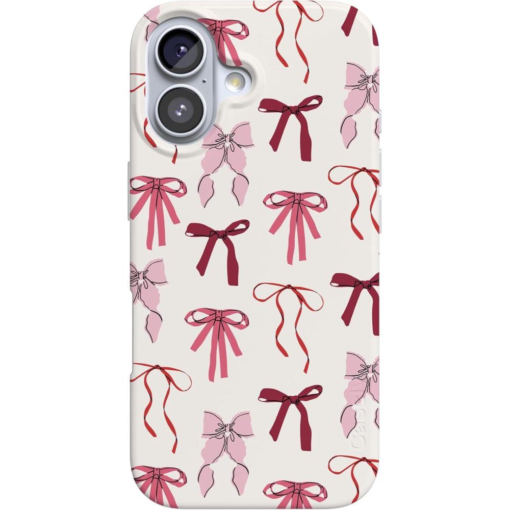 imageCasely iPhone 17 Case  Moody Monochrome  Bordeaux Rose  Compatible with MagSafe  Classic Ultra Thin DesignLover Girlie  Pink Bows