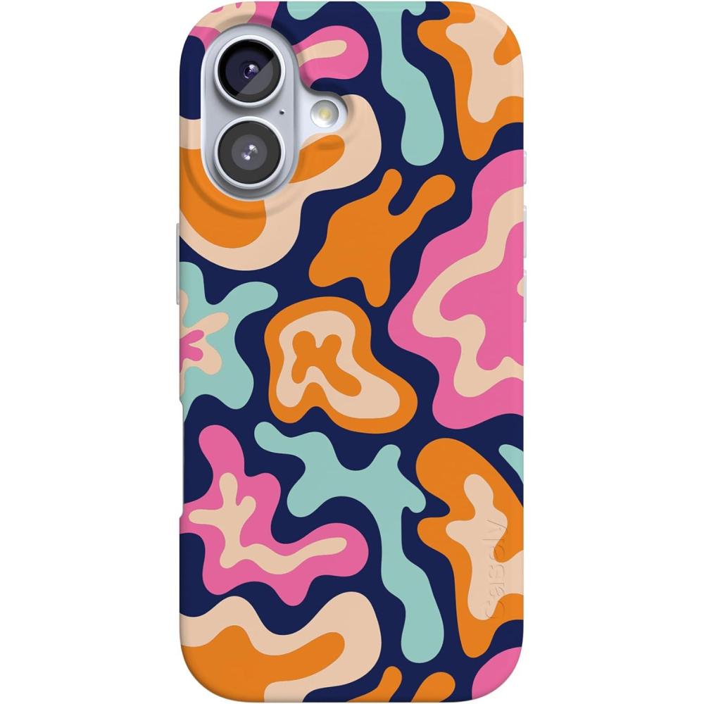 imageCasely iPhone 17 Case  Moody Monochrome  Bordeaux Rose  Compatible with MagSafe  Classic Ultra Thin DesignMidnight Color Splash  Abstract Retro