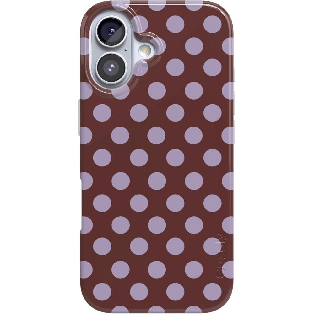 imageCasely iPhone 17 Case  Moody Monochrome  Bordeaux Rose  Compatible with MagSafe  Classic Ultra Thin DesignSpotted in SoHo  Burgundy Polka Dot
