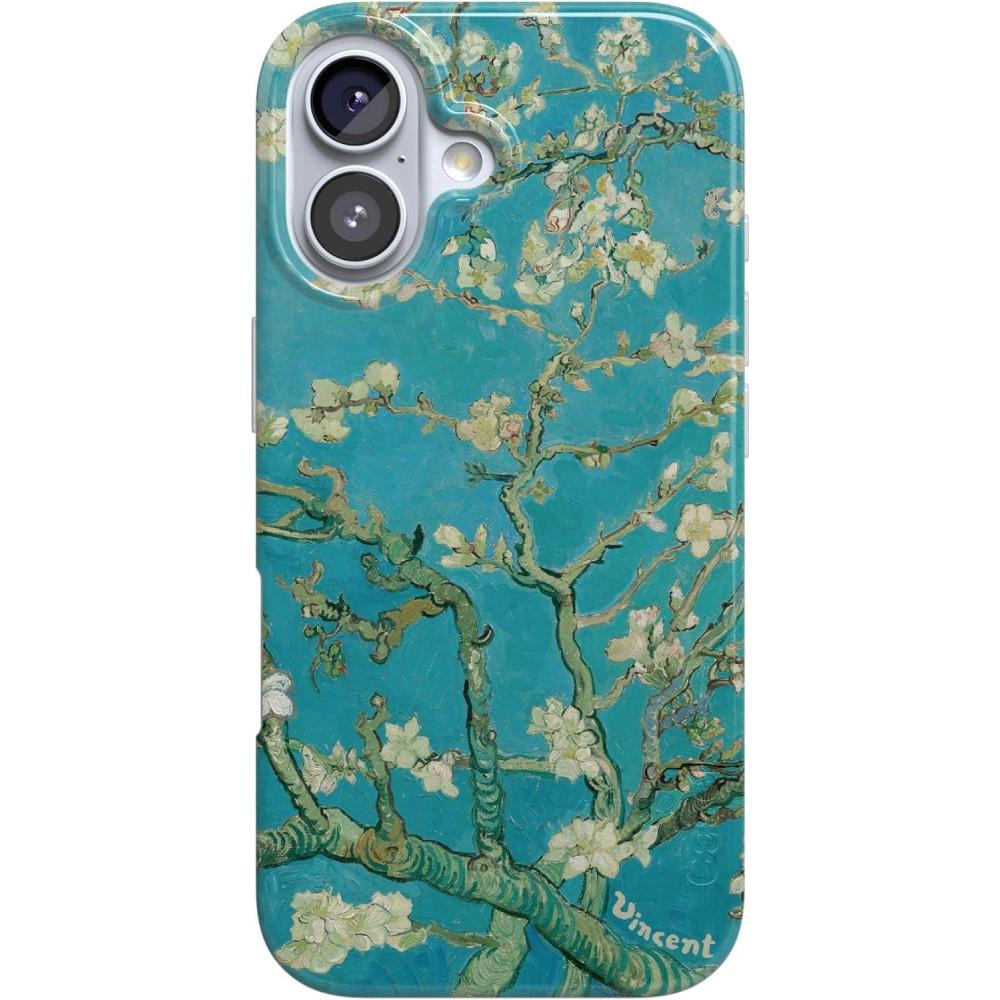 imageCasely iPhone 17 Case  Moody Monochrome  Bordeaux Rose  Compatible with MagSafe  Classic Ultra Thin DesignVan Gogh  Almond Blossom Floral