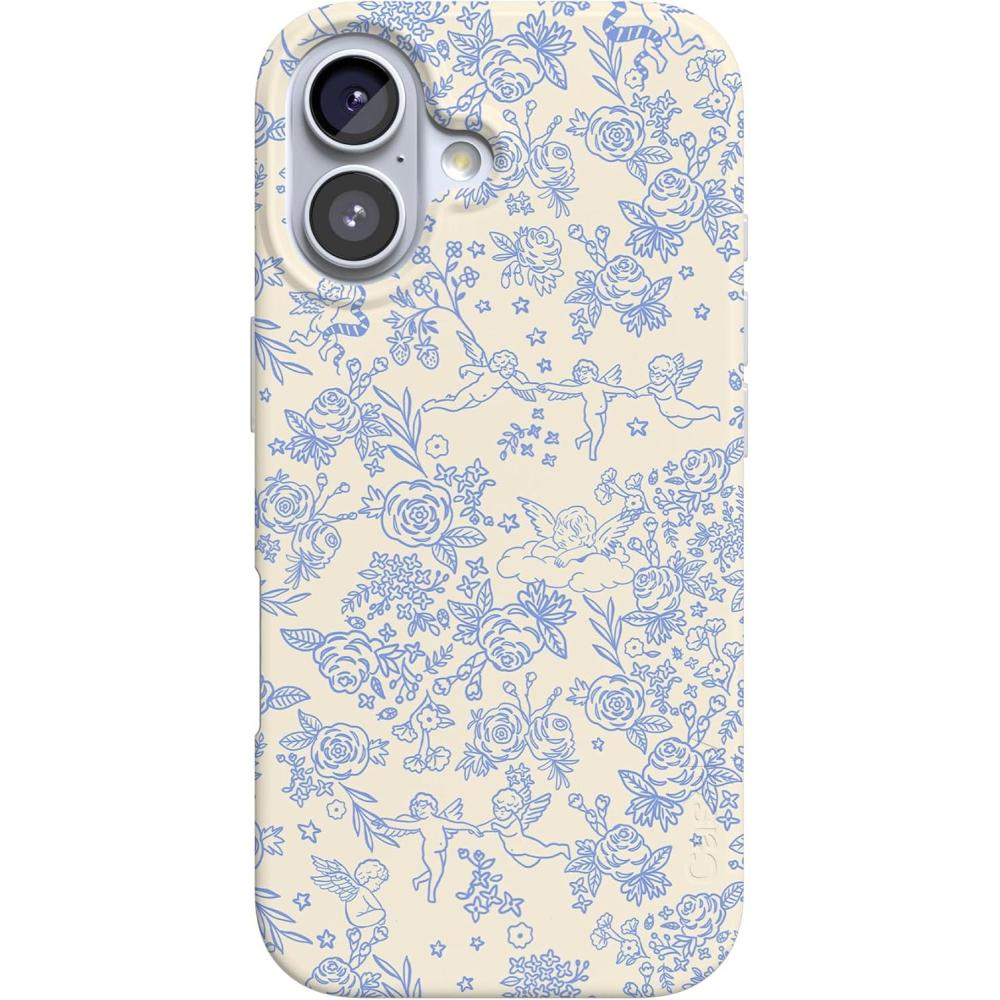 imageCasely iPhone 17 Case  Powder Pups  Dog Sled  Compatible with MagSafe  Classic Ultra Thin DesignCupids Canvas  Periwinkle Floral
