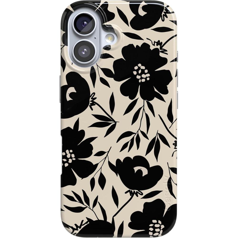 imageCasely iPhone 17 Case  Powder Pups  Dog Sled  Compatible with MagSafe  Classic Ultra Thin DesignDark Fantasy  Contrast Floral