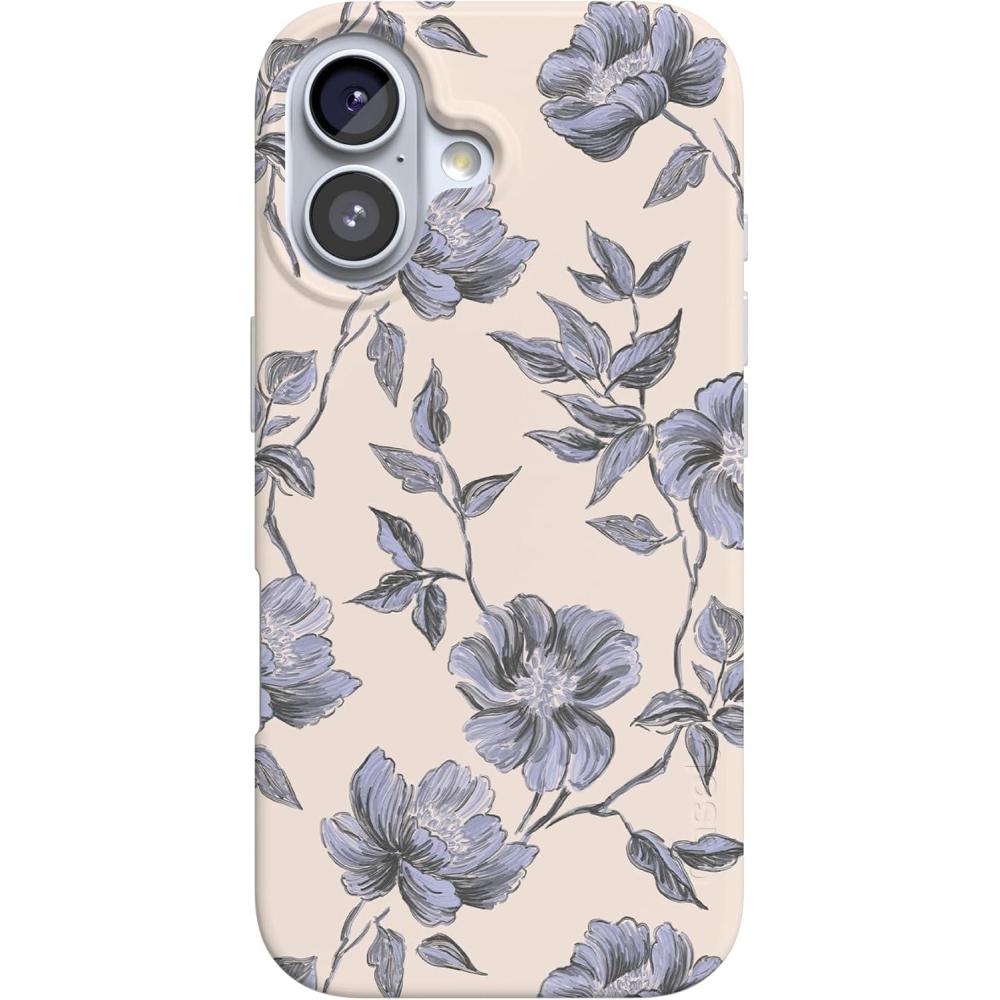 imageCasely iPhone 17 Case  Powder Pups  Dog Sled  Compatible with MagSafe  Classic Ultra Thin DesignInk  Iris  Vintage Floral