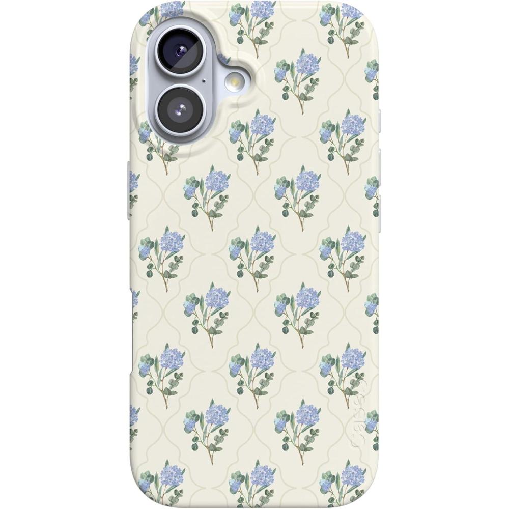 imageCasely iPhone 17 Case  Powder Pups  Dog Sled  Compatible with MagSafe  Classic Ultra Thin DesignVintage Garden  Blue Hydrangea