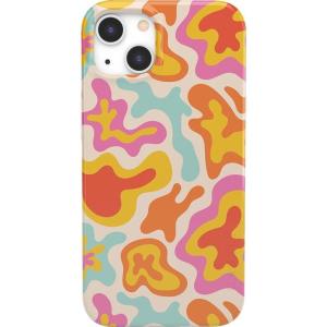 Casely iPhone 13 Case | Moody Monochrome | Twilight Flora | Compatible with MagSafe | Classic Ultra Thin Design(Tropical Color Splash | Abstract Retro)