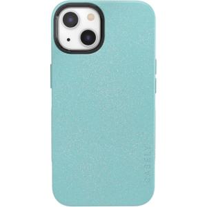 Casely iPhone 13 Case | Twilight Flora | Moody Monochrome | Bold Protective Design | Compatible with MagSafe(Aquamarine | Ocean Blue)