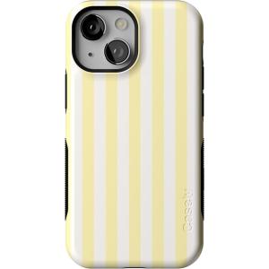 Casely iPhone 13 Case | Twilight Flora | Moody Monochrome | Bold Protective Design | Compatible with MagSafe(Butter Yellow Stripes | Sunday Best)