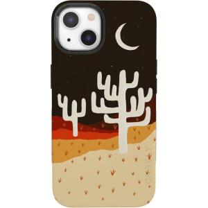 Casely iPhone 13 Case | Twilight Flora | Moody Monochrome | Bold Protective Design | Compatible with MagSafe(Desert Nights | Cactus Colorblock)
