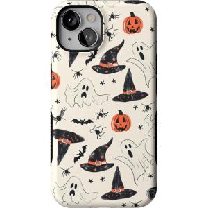 Casely iPhone 13 Case | Twilight Flora | Moody Monochrome | Bold Protective Design | Compatible with MagSafe(Feeling Witchy | Haunted Halloween)
