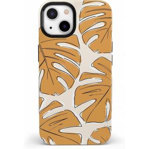 Casely iPhone 13 Case | Twilight Flora | Moody Monochrome | Bold Protective Design | Compatible with MagSafe(Island Time | Tropical Leaves Floral)