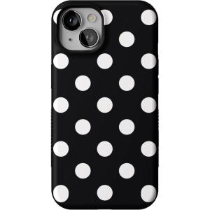 Casely iPhone 13 Case | Twilight Flora | Moody Monochrome | Bold Protective Design | Compatible with MagSafe(Polka Dots | High Contrast Design)