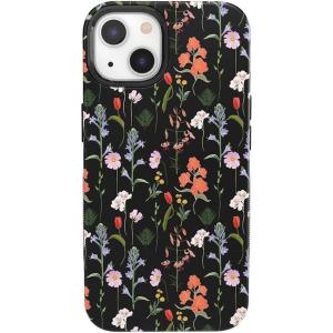 Casely iPhone 13 Case | Twilight Flora | Moody Monochrome | Bold Protective Design | Compatible with MagSafe(Secret Garden | Mixed Floral)