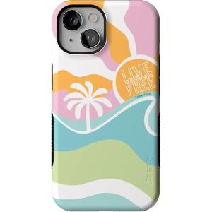 Casely iPhone 14 Case | Blue Stripes | Sunday Best | Bold Protective Design | Compatible with MagSafe(Pura Vida | Tropical Dreams)