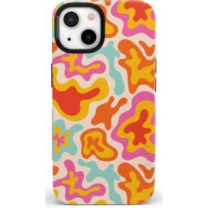 Casely iPhone 14 Case | Blue Stripes | Sunday Best | Bold Protective Design | Compatible with MagSafe(Tropical Color Splash | Abstract Retro)