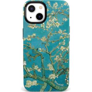 Casely iPhone 14 Case | Blue Stripes | Sunday Best | Bold Protective Design | Compatible with MagSafe(Van Gogh | Almond Blossom Floral)