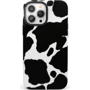 Casely iPhone 14 Case | Lovebug | Blue Hearts | Bold Protective Design | Compatible with MagSafe(Current MOOd | Cow Print)