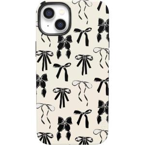 Casely iPhone 14 Case | Lovebug | Blue Hearts | Bold Protective Design | Compatible with MagSafe(Goth Girlie | Black Bows)