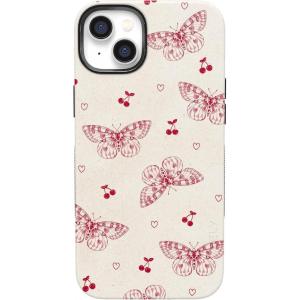 Casely iPhone 14 Case | Lovebug | Blue Hearts | Bold Protective Design | Compatible with MagSafe(Heart Flutters | Butterfly)