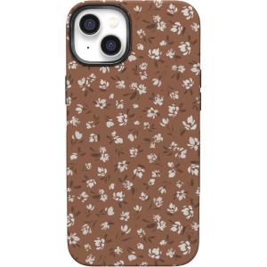 Casely iPhone 14 Case | Lovebug | Blue Hearts | Bold Protective Design | Compatible with MagSafe(Mocha Meadow | Tiny Flowers)