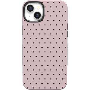 Casely iPhone 14 Case | Lovebug | Blue Hearts | Bold Protective Design | Compatible with MagSafe(On the Dot | Pink Polka Dot)