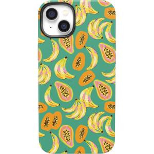 Casely iPhone 14 Case | Lovebug | Blue Hearts | Bold Protective Design | Compatible with MagSafe(Papaya Palms | Dippin’ Daisy’s Tropical Vacation)