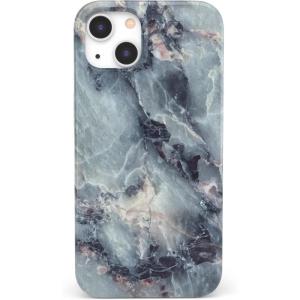 Casely iPhone 14 Case | Moody Monochrome | Bordeaux Rose | Compatible with MagSafe | Classic Ultra Thin Design(Deep Sea | Blue Marble)