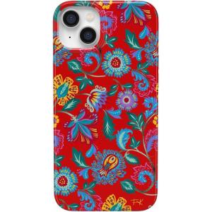Casely iPhone 14 Case | Moody Monochrome | Bordeaux Rose | Compatible with MagSafe | Classic Ultra Thin Design(Painted Flowers | Frida Kahlo Floral)