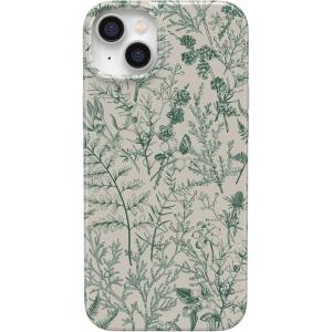 Casely iPhone 14 Case | Moody Monochrome | Bordeaux Rose | Compatible with MagSafe | Classic Ultra Thin Design(Sage Garden | Green Floral Case)