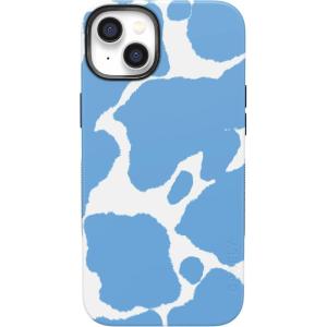 Casely iPhone 14 Case | Night Walk | The Beatles Abbey Road Dual Image | Bold Protective Design | MagSafe Compatible Design(Current MOOd | Light Blue Cow Print)