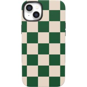 Casely iPhone 14 Case | Night Walk | The Beatles Abbey Road Dual Image | Bold Protective Design | MagSafe Compatible Design(Fit Check | Green Checkerboard)