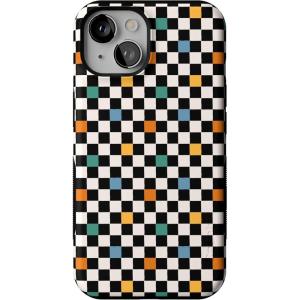 Casely iPhone 14 Case | Night Walk | The Beatles Abbey Road Dual Image | Bold Protective Design | MagSafe Compatible Design(Old Skool | Retro Checkerboard)