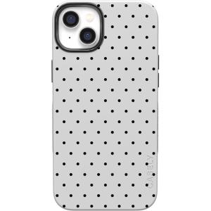 Casely iPhone 14 Case | Night Walk | The Beatles Abbey Road Dual Image | Bold Protective Design | MagSafe Compatible Design(On the Dot | White Polka Dot)