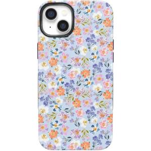 Casely iPhone 14 Case | Night Walk | The Beatles Abbey Road Dual Image | Bold Protective Design | MagSafe Compatible Design(Poppy Meadows | Pastel Floral)