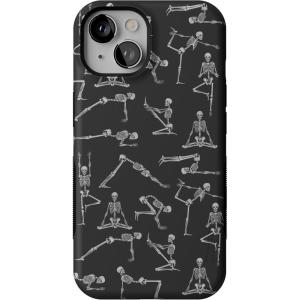 Casely iPhone 14 Case | You Can’t Catch Me | Gingerbread Man | Bold Protective Design | Compatible with MagSafe(Corpse Pose | Skeleton Yoga)