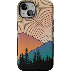 Casely iPhone 14 Case | You Can’t Catch Me | Gingerbread Man | Bold Protective Design | Compatible with MagSafe(Golden Hour | Mountain Sunset)
