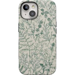 Casely iPhone 14 Case | You Can’t Catch Me | Gingerbread Man | Bold Protective Design | Compatible with MagSafe(Sage Garden | Green Floral)