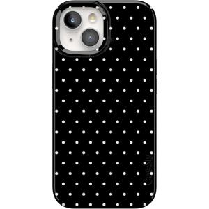 Casely iPhone 15 Case | Hanging Around | Potted Plants Floral | Compatible with MagSafe | Classic Ultra Thin Design(On the Dot | Black Polka Dot)
