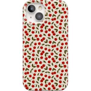 Casely iPhone 15 Case | Powder Pups | Dog Sled | Compatible with MagSafe | Classic Ultra Thin Design(Cherry on Top | Red Cherries)