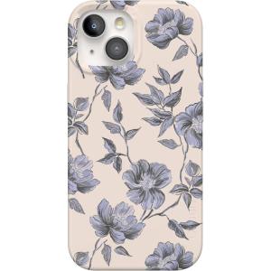 Casely iPhone 15 Case | Powder Pups | Dog Sled | Compatible with MagSafe | Classic Ultra Thin Design(Ink & Iris | Vintage Floral)