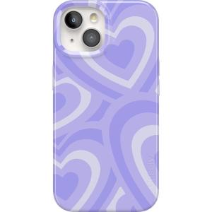 Casely iPhone 15 Case | Powder Pups | Dog Sled | Compatible with MagSafe | Classic Ultra Thin Design(Love Song | Lavender Heart)