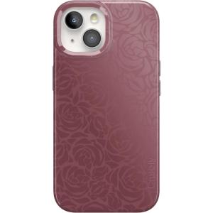 Casely iPhone 15 Case | Powder Pups | Dog Sled | Compatible with MagSafe | Classic Ultra Thin Design(Moody Monochrome | Bordeaux Rose)