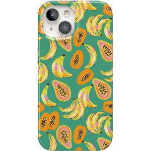 Casely iPhone 15 Case | Powder Pups | Dog Sled | Compatible with MagSafe | Classic Ultra Thin Design(Papaya Palms | Dippin’ Daisy’s Tropical Vaca)