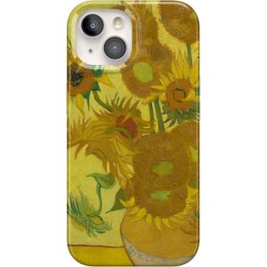 Casely iPhone 15 Case | Powder Pups | Dog Sled | Compatible with MagSafe | Classic Ultra Thin Design(Van Gogh | Sunflowers Floral)