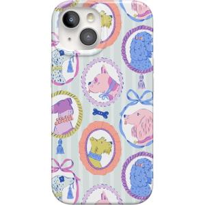 Casely iPhone 15 Case | Sneaky Monkeys | Frida Kahlo Jungle Floral | Compatible with MagSafe | Classic Ultra Thin Design(Chateau Pups | French Dog)