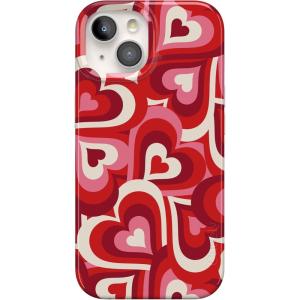 Casely iPhone 15 Case | Sneaky Monkeys | Frida Kahlo Jungle Floral | Compatible with MagSafe | Classic Ultra Thin Design(Love Song Remix | Ombre Hearts)