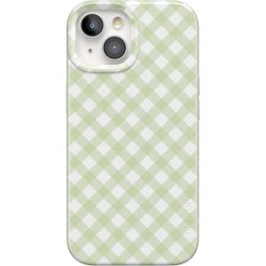 Casely iPhone 15 Case | Sneaky Monkeys | Frida Kahlo Jungle Floral | Compatible with MagSafe | Classic Ultra Thin Design(Mint Lattice | Sunday Best)