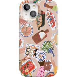 Casely iPhone 15 Case | Sneaky Monkeys | Frida Kahlo Jungle Floral | Compatible with MagSafe | Classic Ultra Thin Design(Picnic Party | Painted Collage)