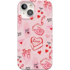 Casely iPhone 15 Case | Sneaky Monkeys | Frida Kahlo Jungle Floral | Compatible with MagSafe | Classic Ultra Thin Design(That’s Amore | Valentine’s)